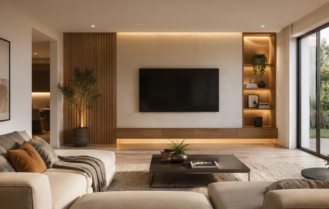 TV wall before illustration