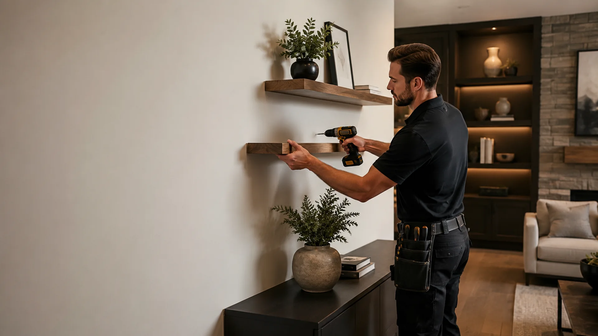 Professional handyman completing property work