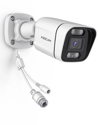 PoE security camera with power and data over single cable