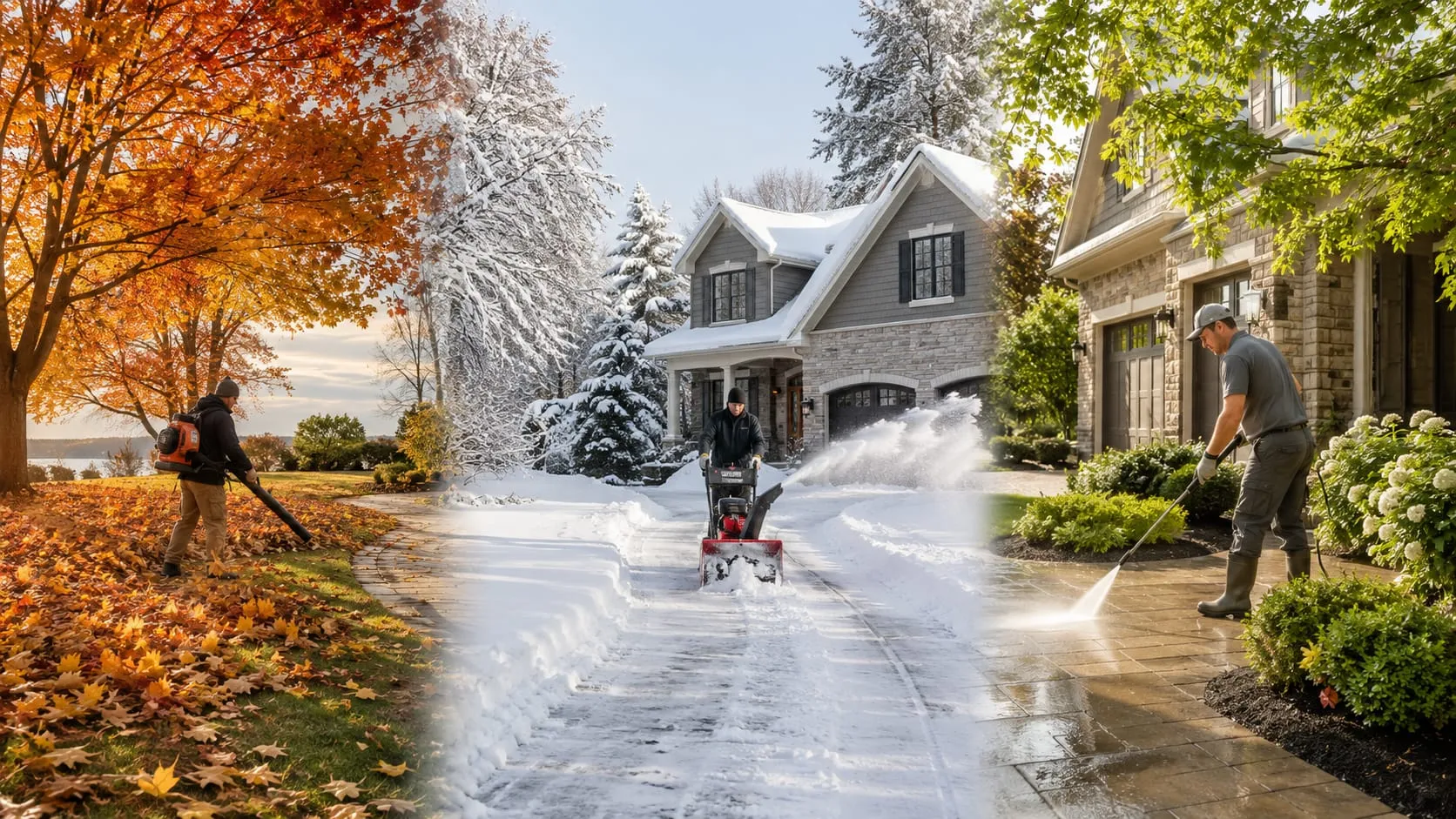 Seasonal property maintenance - snow removal and pressure washing
